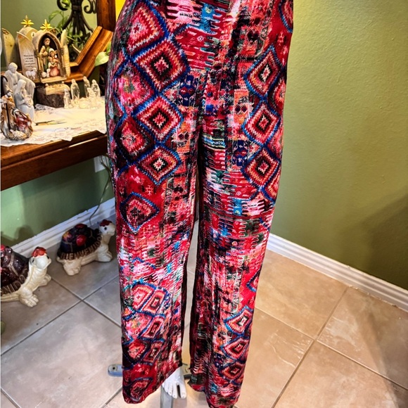 Chelsea & Violet Red and Blue Wide Leg Pants - Picture 7 of 11